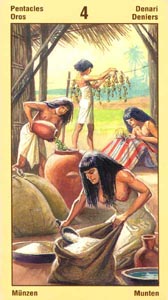 Pentakels Vier (Ramses Tarot Of Eternity-deck)